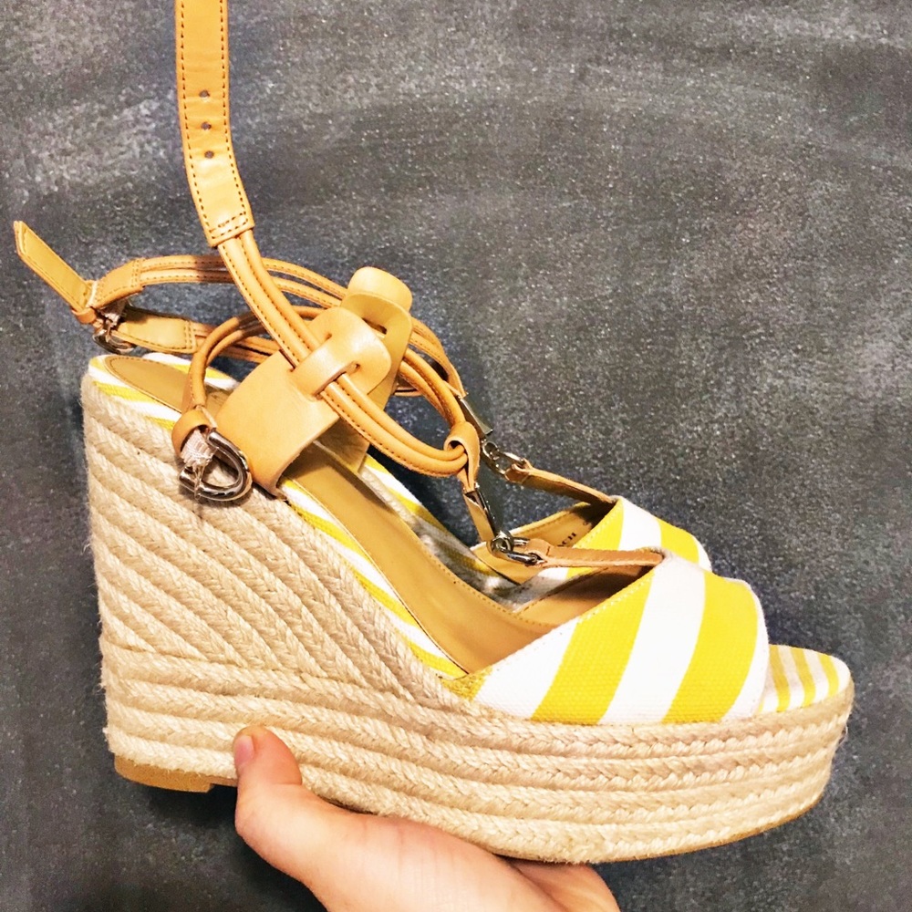 Yellow Coach Platform Sandals
